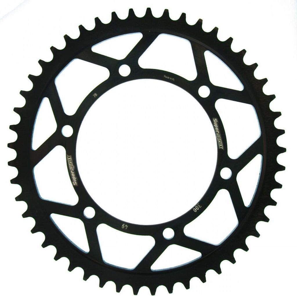 Stahl-Kettenrad Supersprox 525 - 49Z (schwarz) RFE-300:49-BLK|ID 130,0 LK 150,0 6-Loch