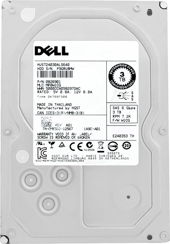 Dell HUS724030ALS640 3TB 64mb 7200Rpm SAS II 3.5'' Zoll 0MY58D