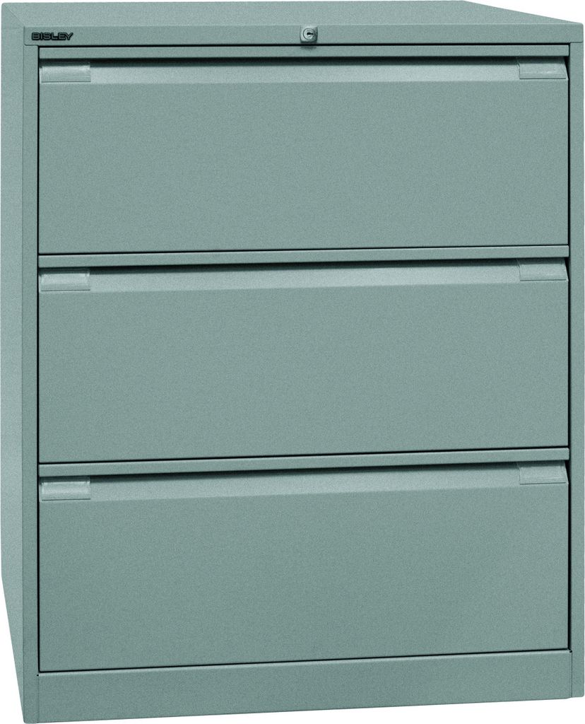Bisley Hängeregistratur Schrank - 3 Schübe - Farbe: Silber