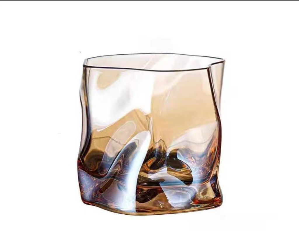 Bernsteinfarbene Whiskygläser, 200 ml, Glas, 6er-Set