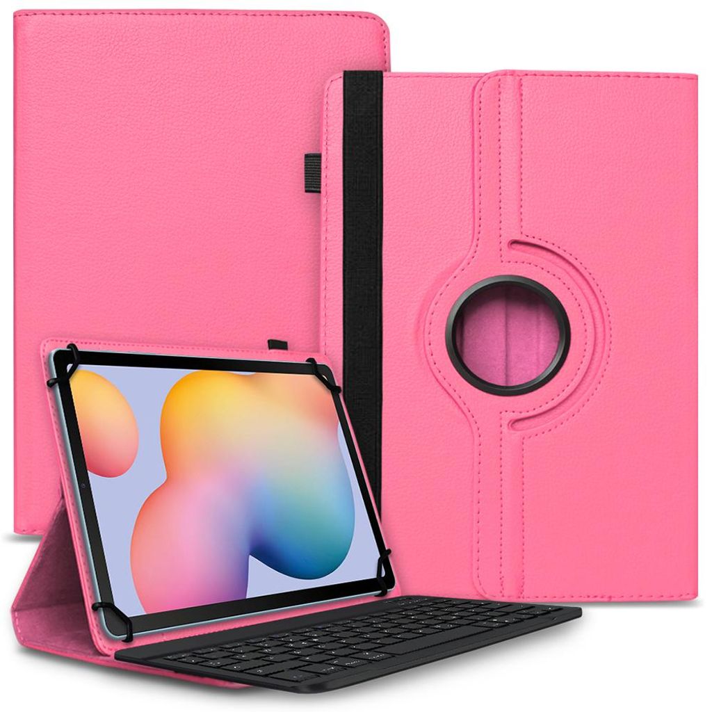 Tablet Tasche Tastatur für Samsung Galaxy Tab S11 S10 S9 FE Hülle Schutzhülle BluetoothFarbe Uni 360 Taschen:Pink