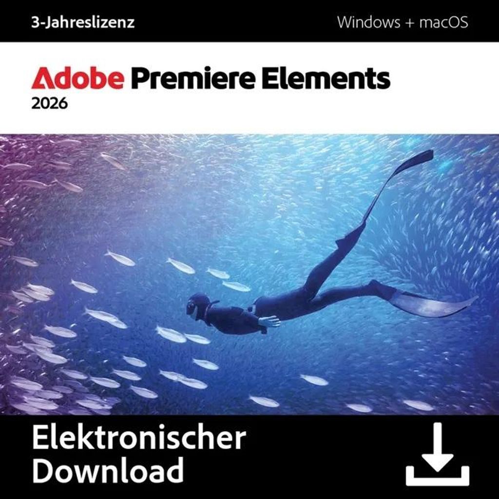 Adobe Premiere Elements 2026 / 1 Gerät / 3 Jahre / Lizenz per E-Mail