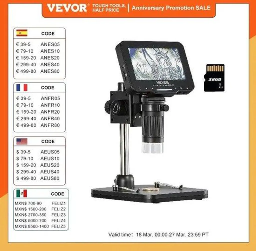 Microscope pour soudure électronique LP043 Zoom HD Écran 4,3 pouces