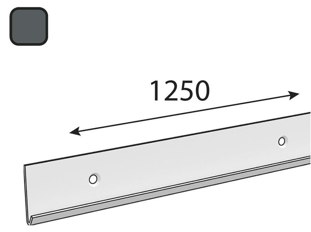 INTEGRI Anthrazit Horizontalschiene 1250mm Garderobensystem Verbindungsschiene Regal Stahl