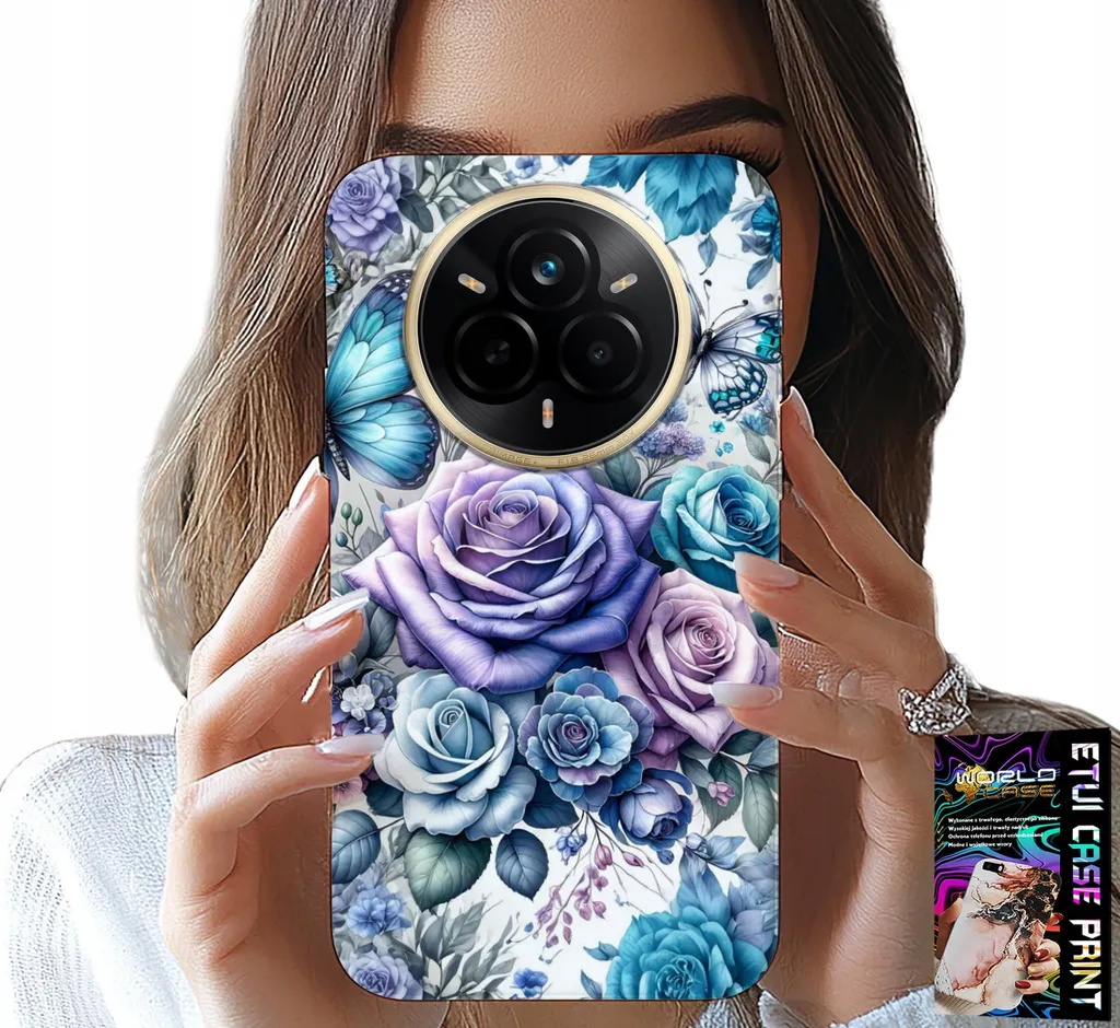 Custodia Protettiva Realme 14 Pro 5G Floral Rose con Vetro 9H