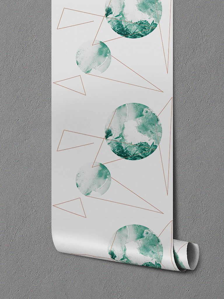 Coloray Fototapete 152x104 cm Latextapete Magicstick - Marmormond Punkte Dreiecke geometrisch