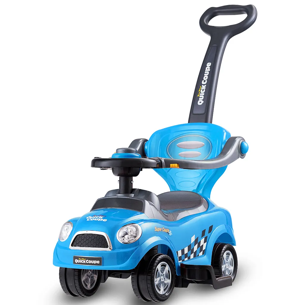 Voiture de marche 3 en 1 avec poignée amovible et sons pour enfants