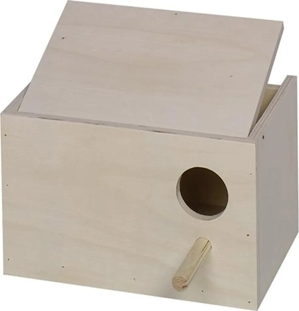 Cassetta nido per pappagallini Nobby 22 x 16 x 14 cm, foro a destra