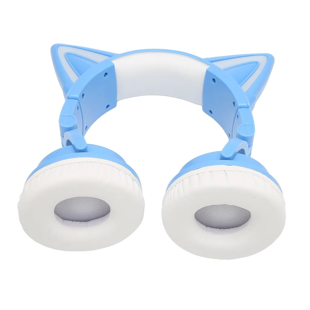 Casque Bluetooth Oreilles de Chat LED Stéréo sans Fil pour Enfants Rose