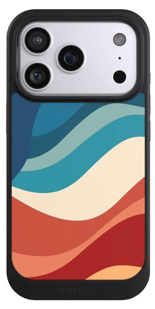 NIVOCASE Hülle für Apple iPhone 17 Pro Handyhülle NIVOcore Case Schwarz Farbe Farbverlauf Welle