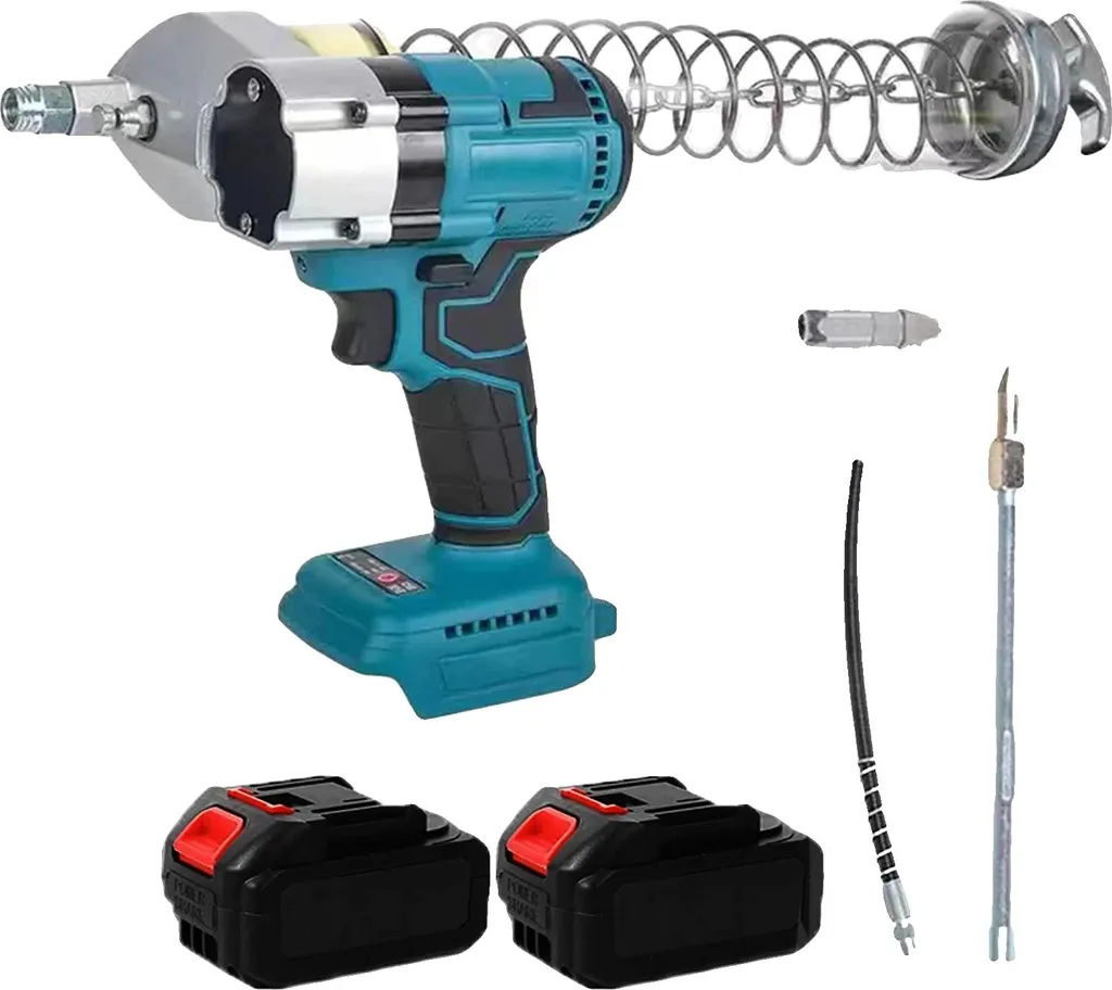 Pompe à graisse automatique sans fil : 2 batteries pour entretien intensif