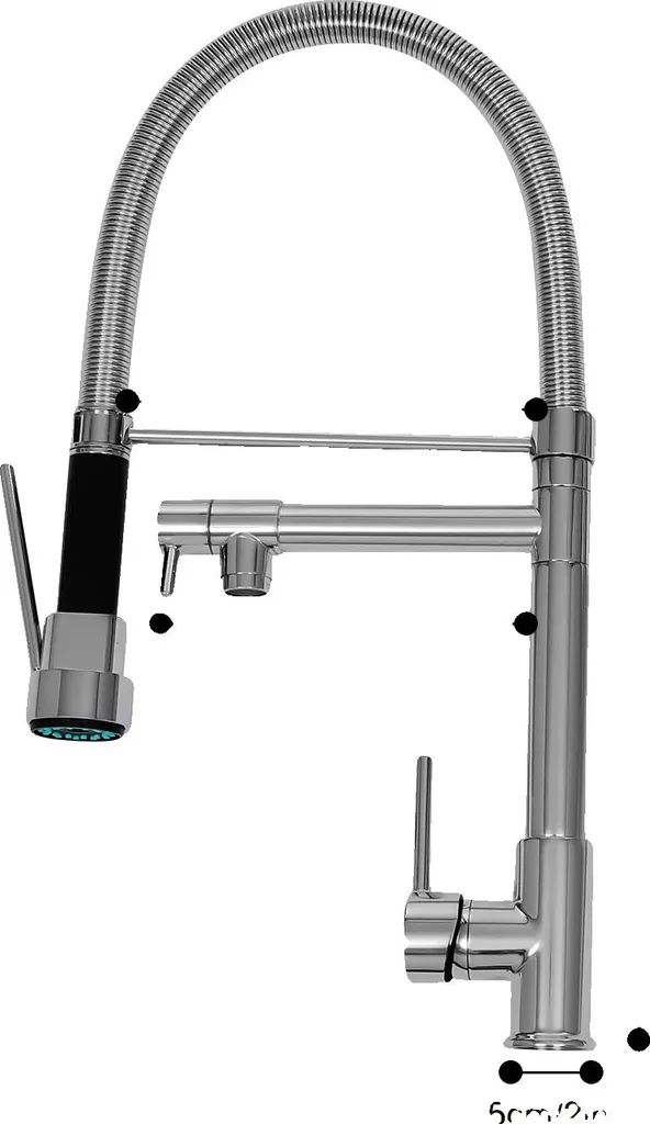 Rubinetto Cucina Acciaio Inox Girevole 360° Argento G1/2 - Qualità Vera