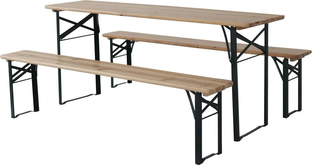Set da Birreria Lisbonne Pieghevole 176x46x75 cm - Legno Marrone
