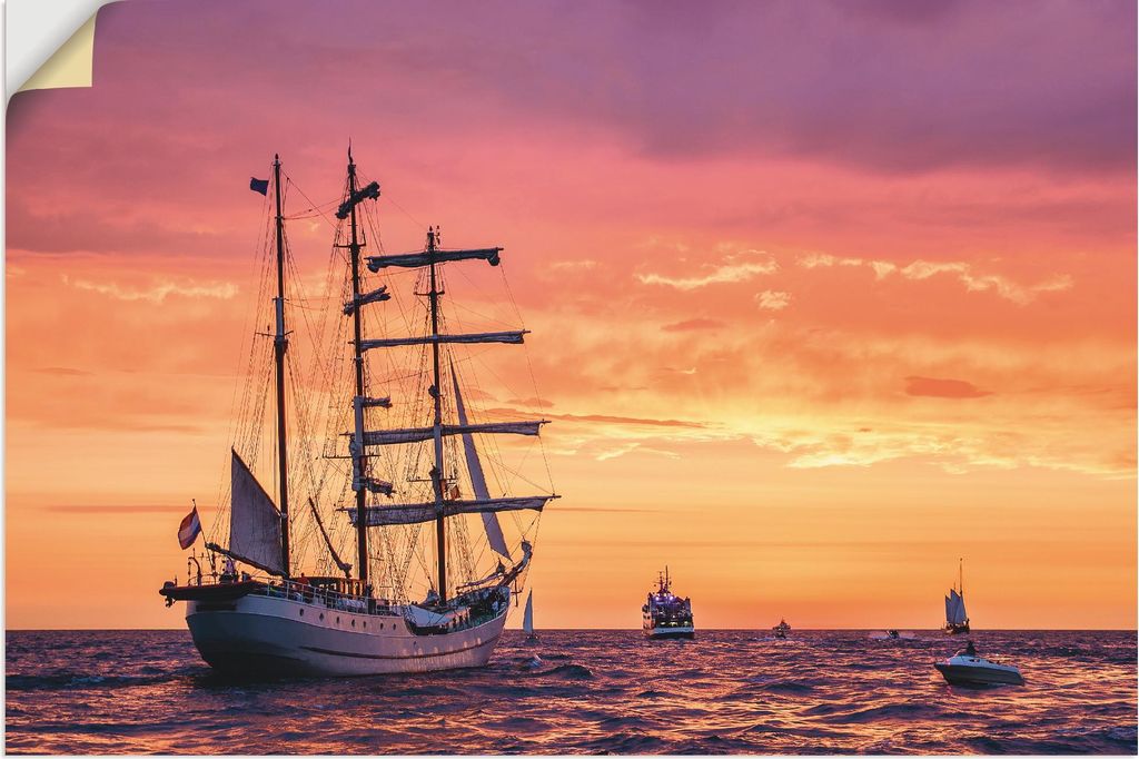 ARTland Wandbild, selbstklebend Segelschiffe Hanse Sail in Rostock I Größe: 120x80 cm