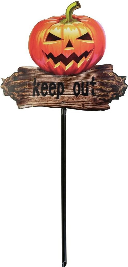 EUROPALMS Halloween Bodenstecker Kürbis Zoll KEEP OUT Zoll , 50cm