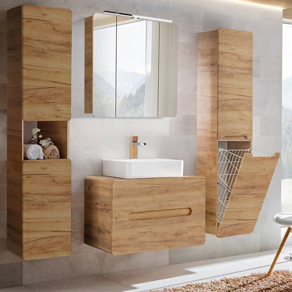 Badmöbel-Set LUTON-56-CRAFT, Wotan Eiche Nb., B/H/T ca. 180/200/46 cm