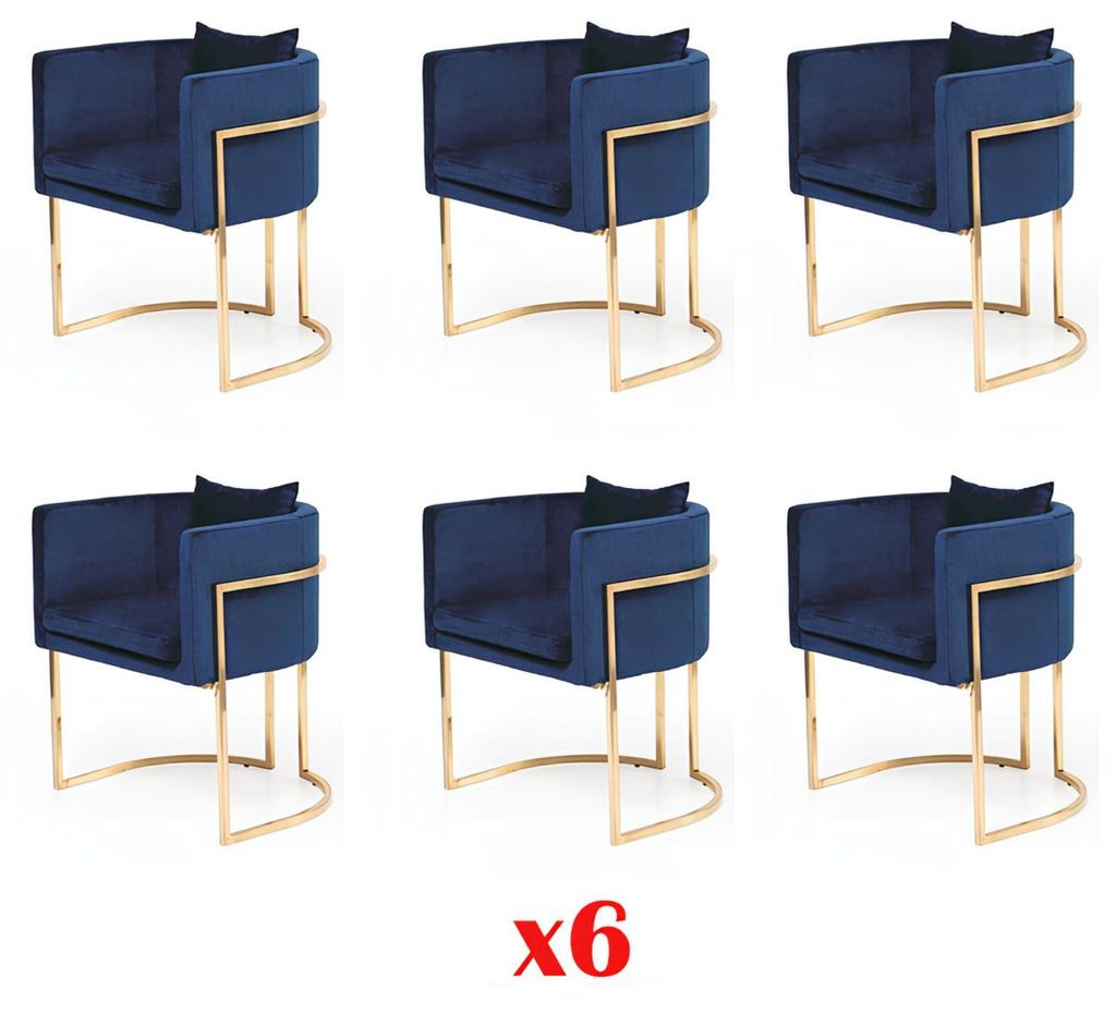 GruppeTextil Polster Stühle Gastro Esszimmer Stoff Design Set 6x Sessel Stuhl