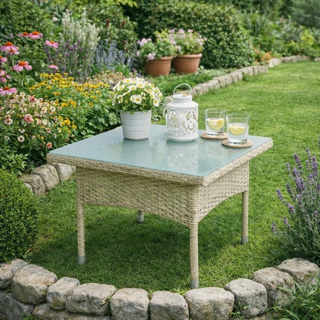 Beistelltisch Tisch Polyrattan Gartentisch Rattantisch Produktbild 