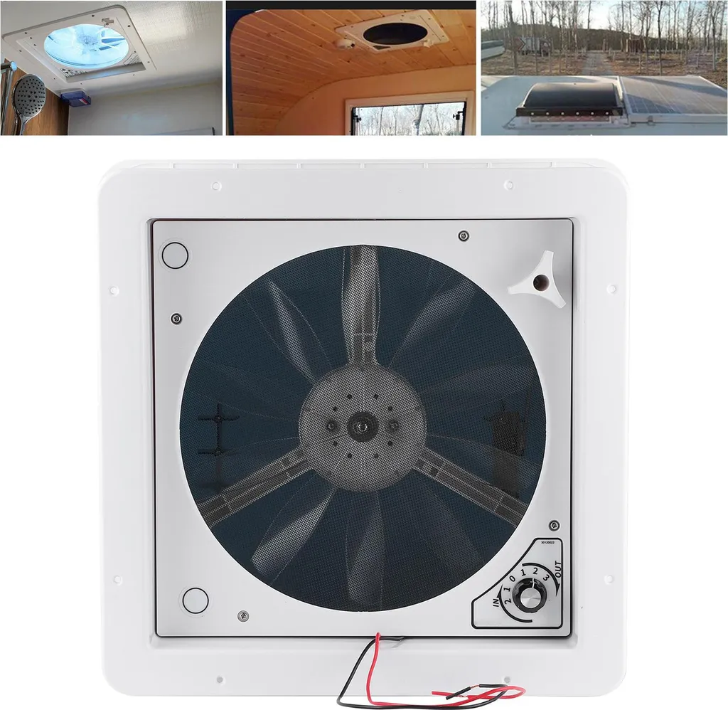 Ventilateur 12V à vitesse réglable manuellement pour aération de caravane