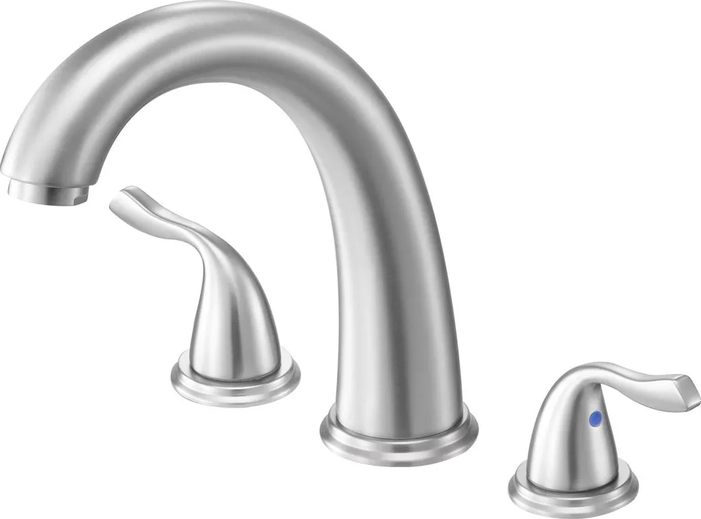 Rubinetto Romano per Vasca da Bagno 3 Fori Acciaio Inox Spazzolato