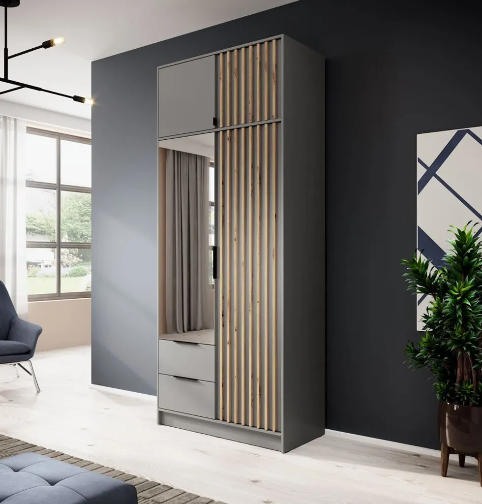 Rallonge de garde-robe MARFA 105 cm design industriel chêne - 3