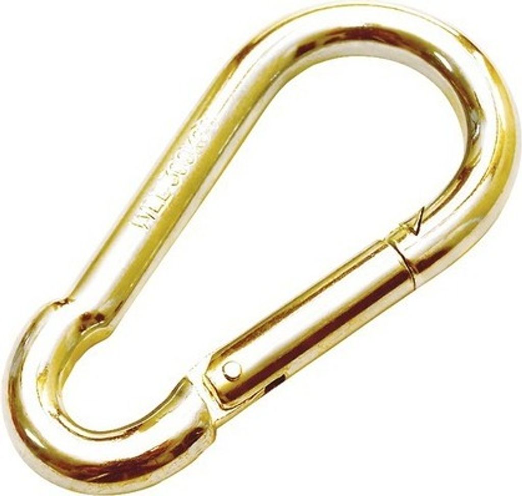 Feuerwehr-Karabiner 6x60 mm gelb verzinkt, 2 Stück Produktbild 