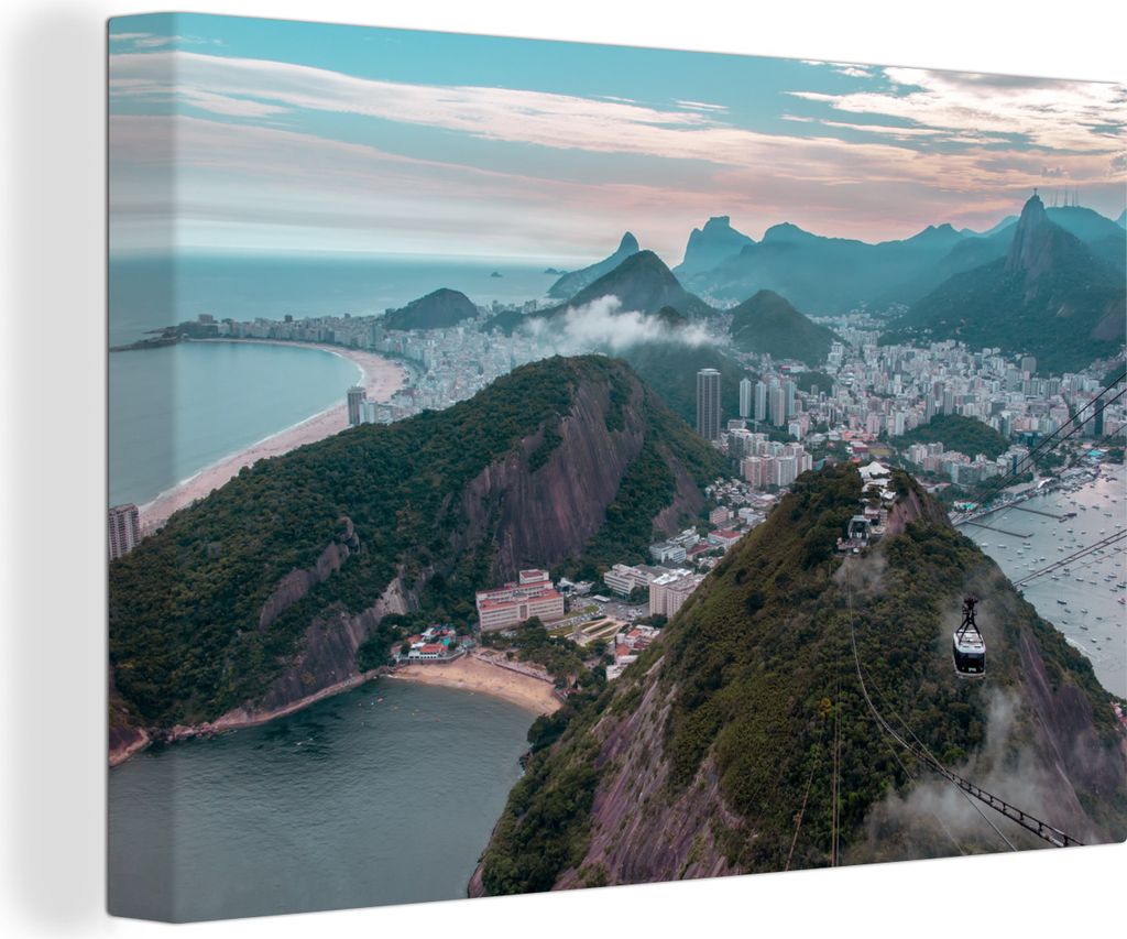 OneMillionCanvasses - Leinwandbilder - 140x90 cm, Berge - Rio de Janeiro - Brasilien, Wandbilder Kunstdruck Wanddekoration - Foto auf Leinwand - ...