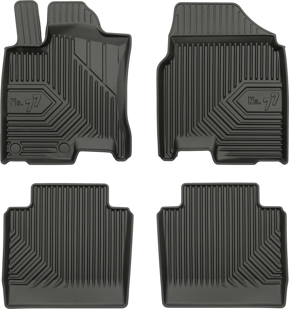 Fußmatten Gummimatten No.77 für Nissan Qashqai+2 I 2006-2013 TPE Schwarz 4 tlg