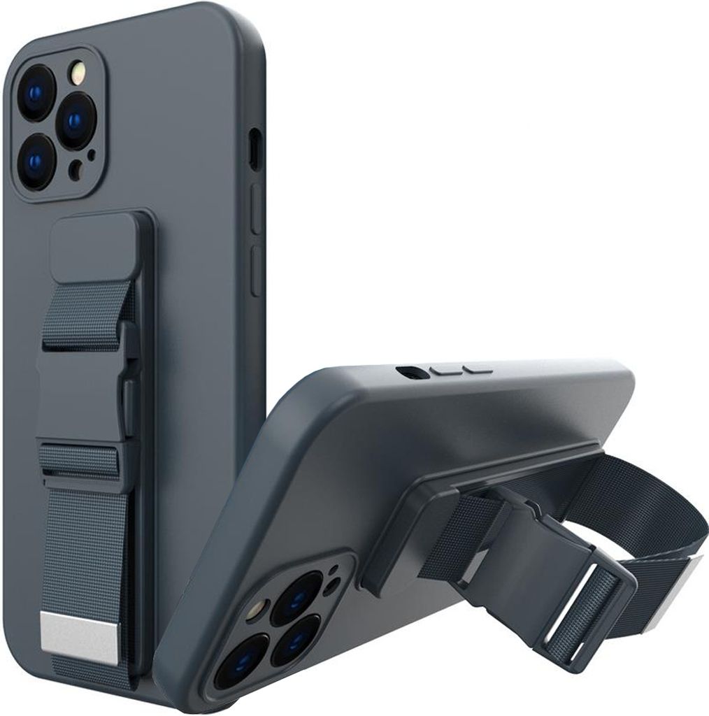 Rope Case Silikonhülle mit Umhängeband Handtasche Lanyard Strap für Xiaomi Redmi 10 Marineblau