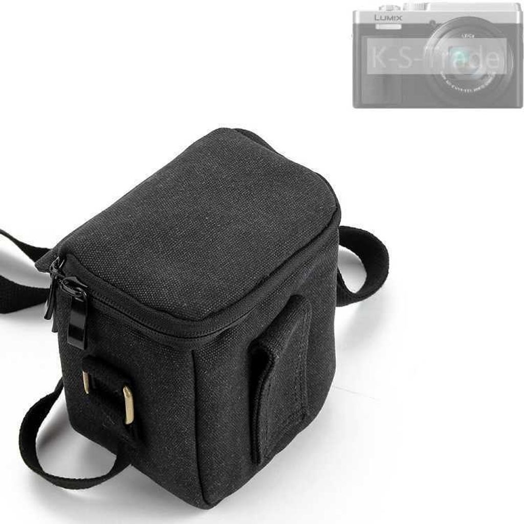 K-S-Trade Umhängetasche kompatibel mit Panasonic Lumix DC-TZ96D Schulter Tasche Tragetasche Kameratasche Fototasche schwarz Schutzhülle