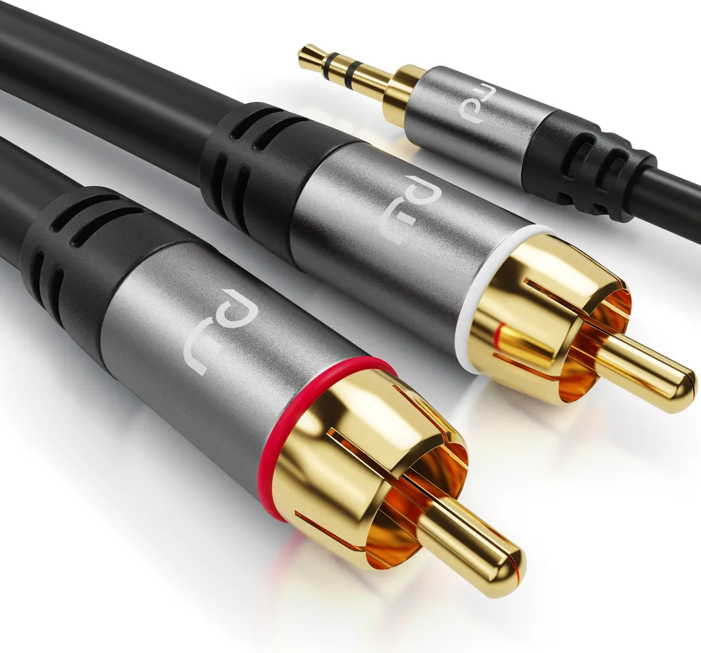 Cavo Audio Stereo 1m Primewire: AUX Jack 3.5mm su 2x RCA Hi-Fi