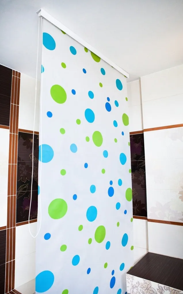 Tenda a rullo per doccia a semicassonetto 120x240 cm modello Sylt blu verde