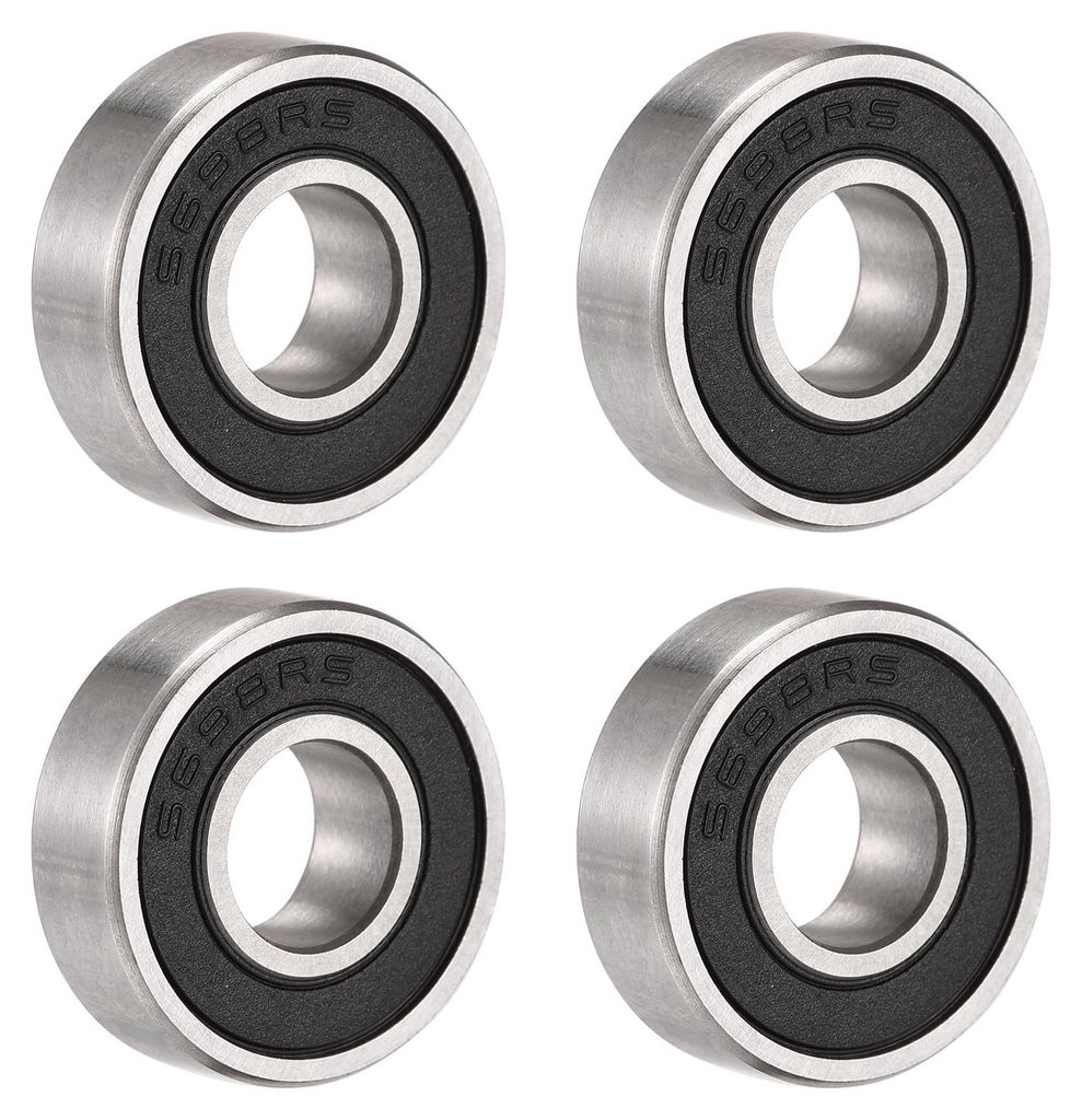 4 Stš¹ck S698-2RS Edelstahl Kugellager 8x19x6mm Doppelt Abgedichtete Lager