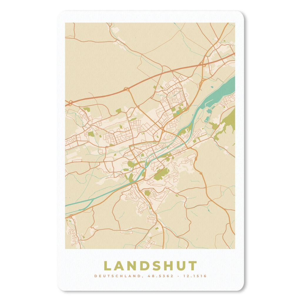 MuchoWow® Mauspad Mousepad Landshut - Karte - Vintage - Produktbild 