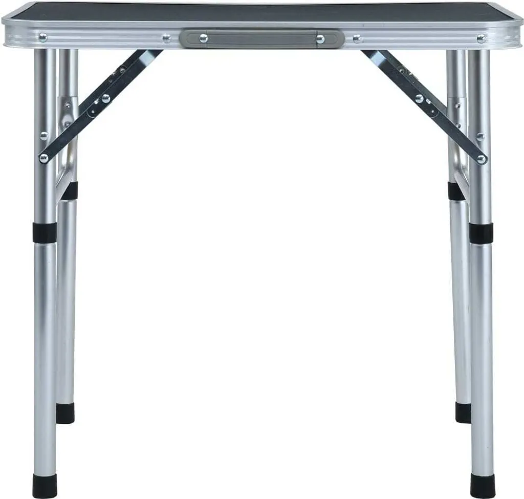 Table de camping mobile grise pour randonnée et bivouac 60x45 cm