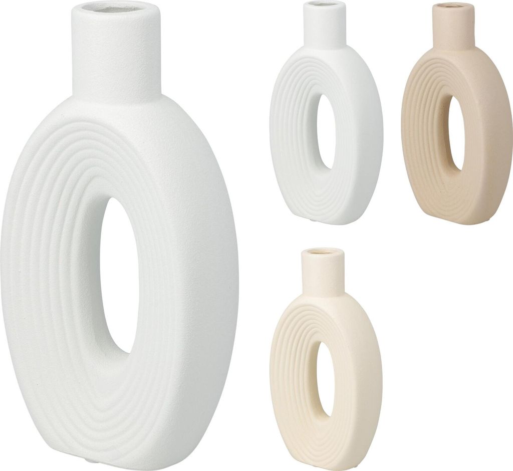 Vase aus Terrakotta, Serie EH, 26 cm hoch, in natürlichen Farbtönen, 3-fach sortiert