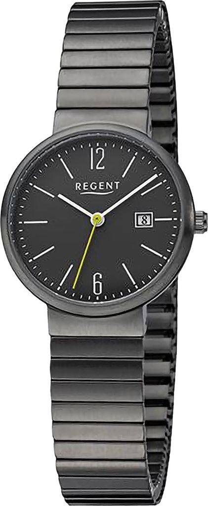 Regent Edelstahl Damen Uhr Armbanduhr Quarz grau Metallarmband D2URF1358