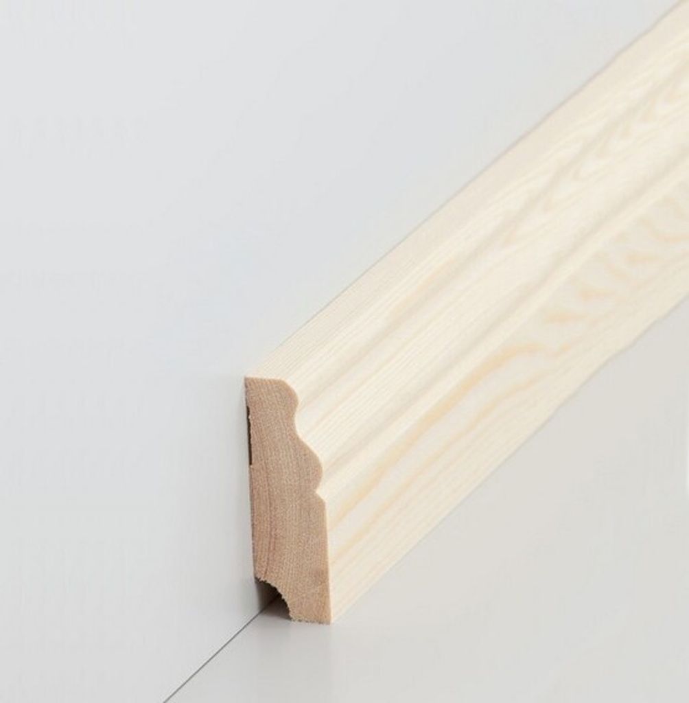 Sockelleiste Berliner Profil Hamburger Leiste 19 x 60 x 2500 mm Kiefer Massivholz Fußleiste Klassisch by PROVISTON 25 Meter | 10 Stück