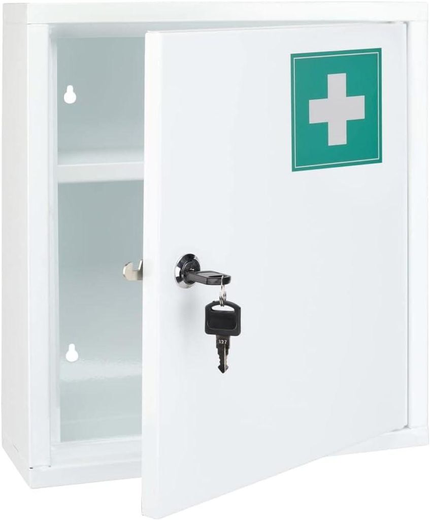 Bambelaa! Medizinschrank Hängend Groß Abschließbar Medikamentenschrank Arzneimittelschrank Arzneischrank Hausapotheke Schrank Organizer Apotheke...