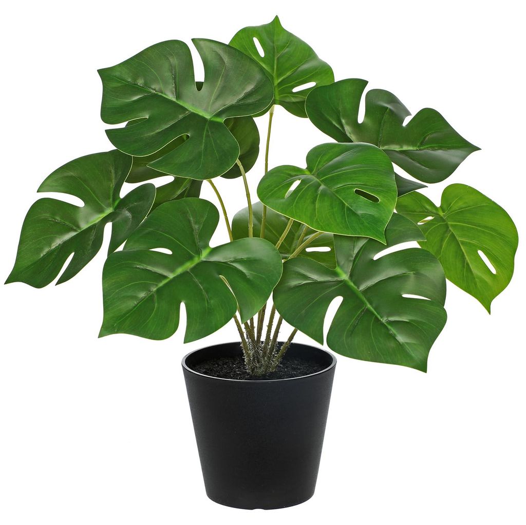 Künstliche Monstera, kleine Zimmerpflanze, künstliche Topfpflanze, tropische Zierpflanze im Topf, Grün für Zuhause, Büro, Küche, Schreibtisch...