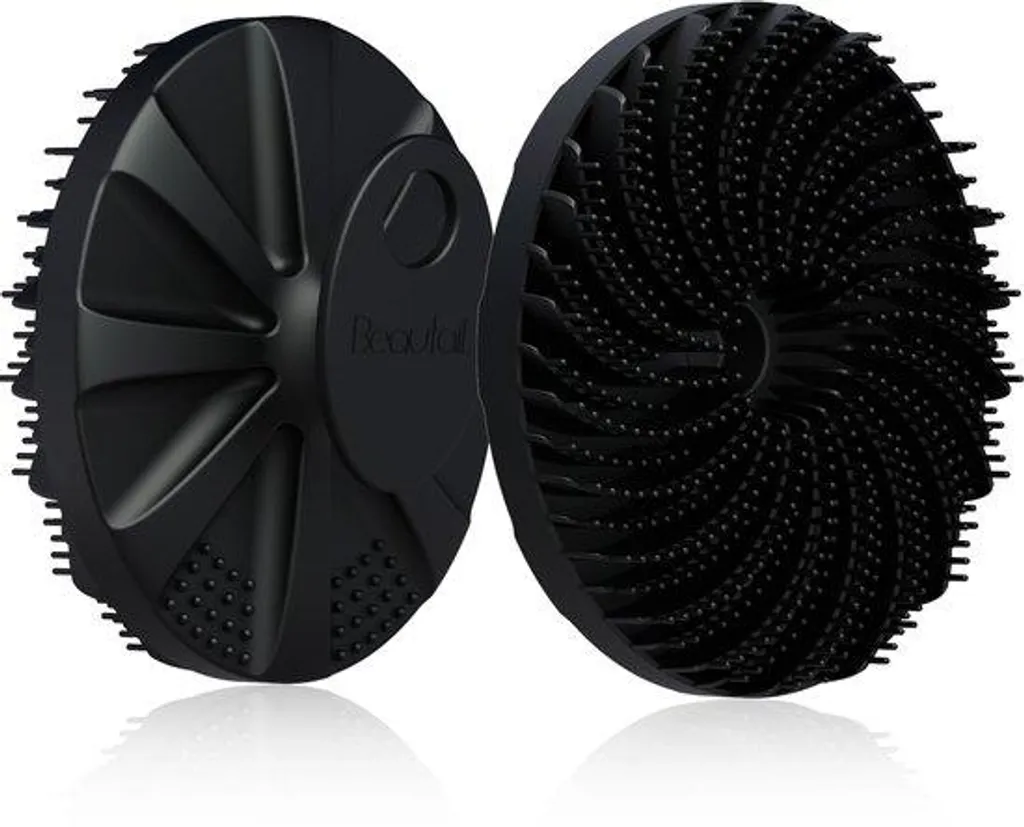 Brosse de douche exfoliante en silicone noir antidérapante souple