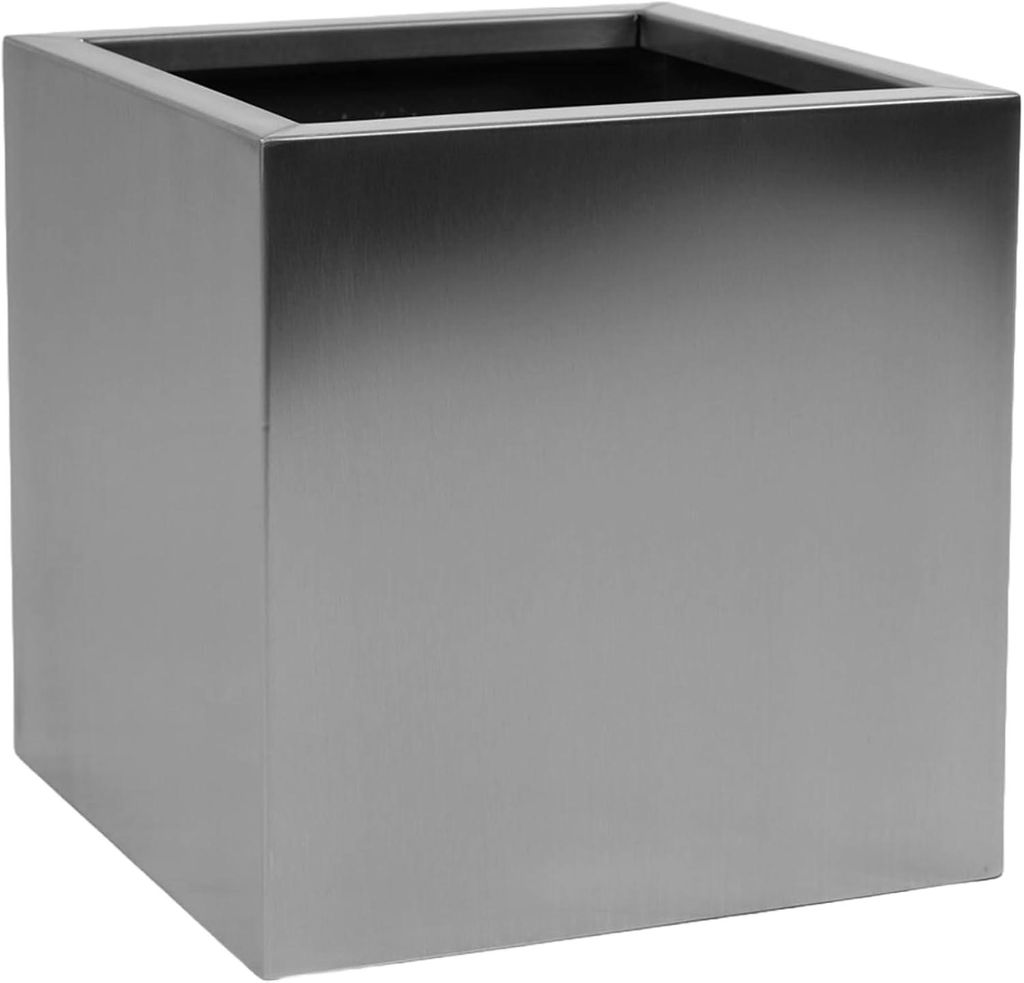VIVANNO Pflanzkübel Edelstahl BLOCK Würfel, Edelstahl Produktbild 