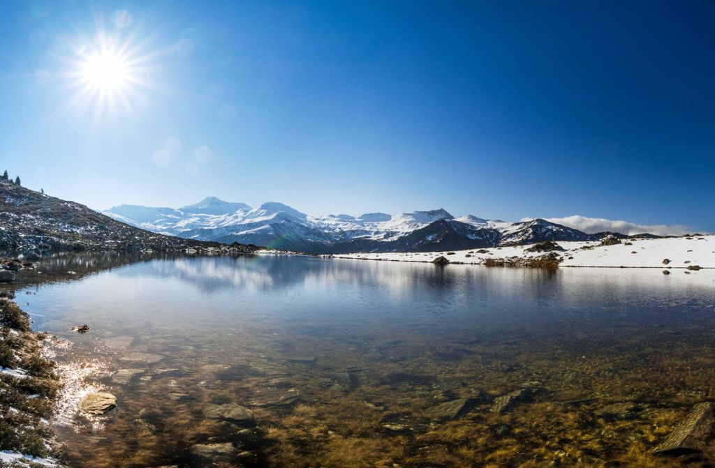 hansepuzzle 37480 - Berge Puzzle, 500 Teile, Natur, 46,0 x 30,0cm mit hochwertiger Aufbewahrung, Kartonbox und wiederverschließbarem Beutel