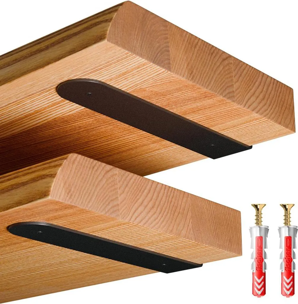LAMO Staffe per mensole da muro 25 cm 4 pz. nere - Supporti per mensole, staffe a l, reggimensola a scomparsa, angolari metallo - Supporto mensola per libri, decorazioni, piante, camera da letto