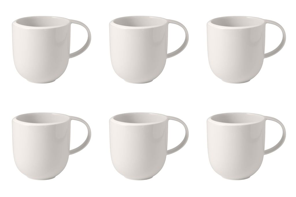 Villeroy & Boch NewMoon Kaffeebecher 390ml 6er Set weiß Porzellan
