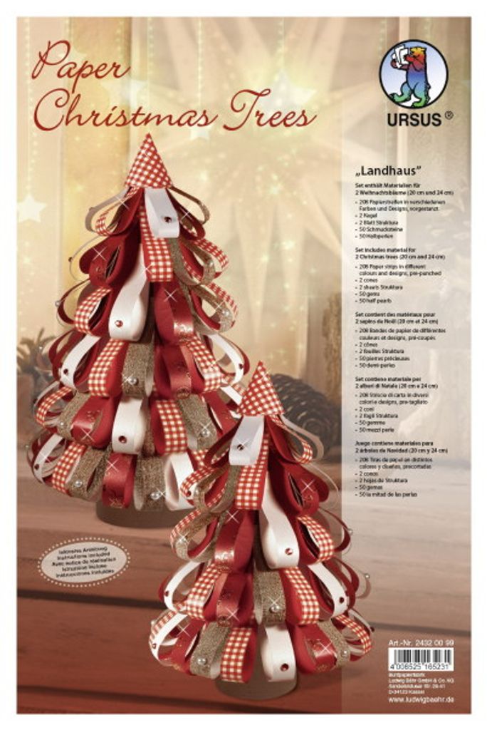 Paper Christmas Trees Set Landhaus