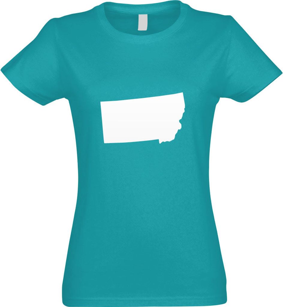 Kiwistar - T-Shirt tailliert - Damen - türkis - USA - Bundesstaat - Montana - mit Motiv Bedruckt - Funshirt Design - Sport - Freizeit - Damen - XL