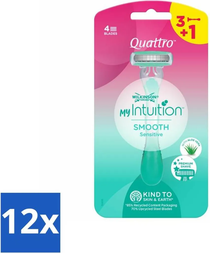 Sempre Pronta con Wilkinson Quattro Donna - Pack 12 Rasoi 4 Lame