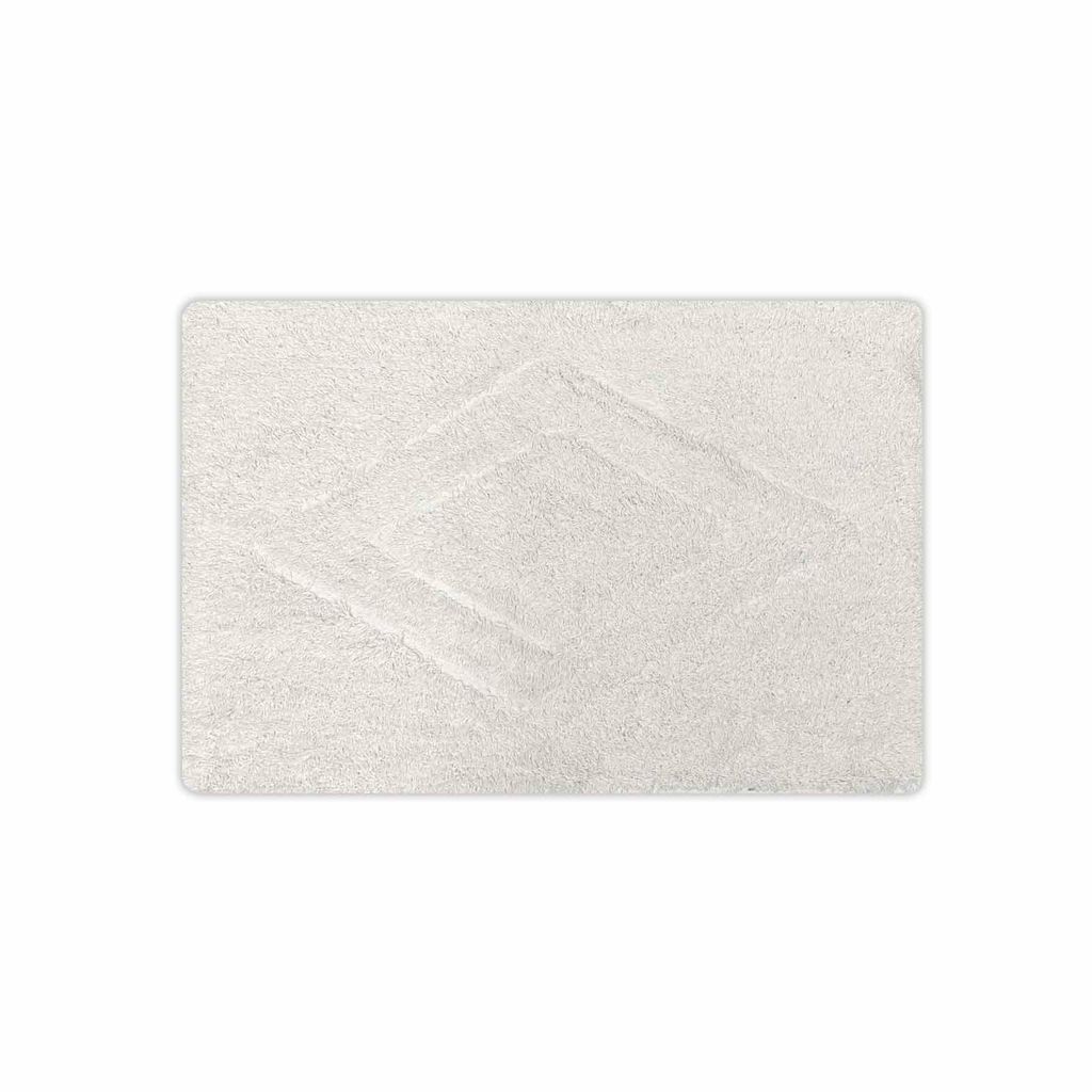 Badezimmer Teppich 60x40 cm Badematte Badvorleger Raute Altweiß WC Bad Duschvorleger Baumwolle Badteppich Badläufer Badezimmermatte Duschvorlage ...