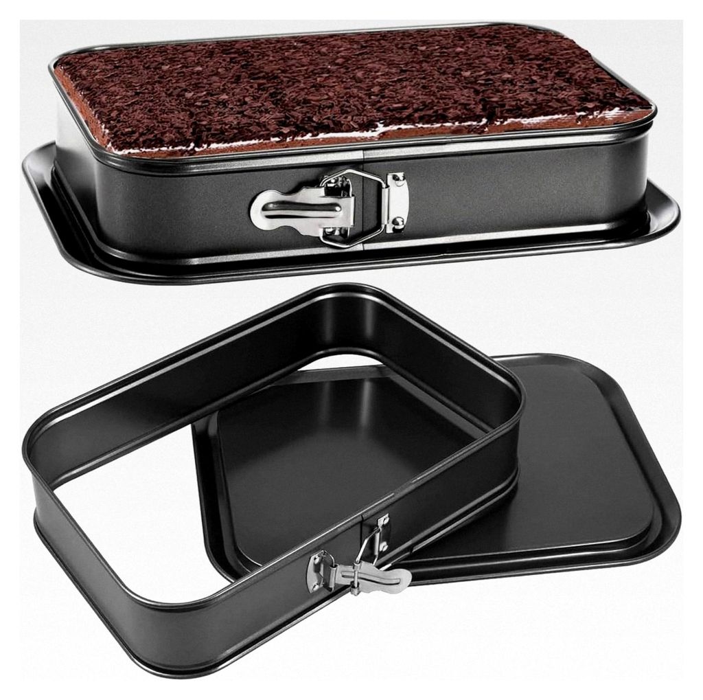 Rechteckige Backform, große Springform für Käsekuchen und Tiramisu mit abnehmbarem Boden, auslaufsichere Antihaft-Backform (35 * 24 cm)